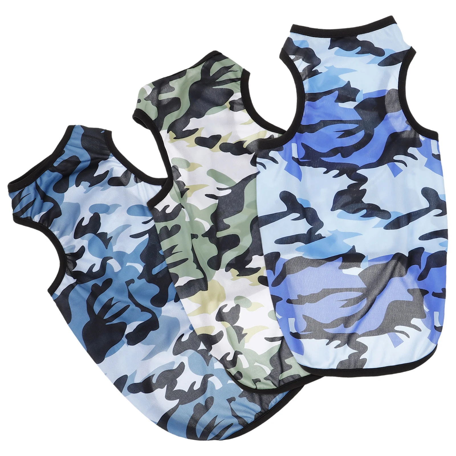

3pcs Dog Camouflage Vest Puppy Clothes Breathable Stretchable Pet Apparel Warm Dirt-Resistant For Outdoor Indoor Use