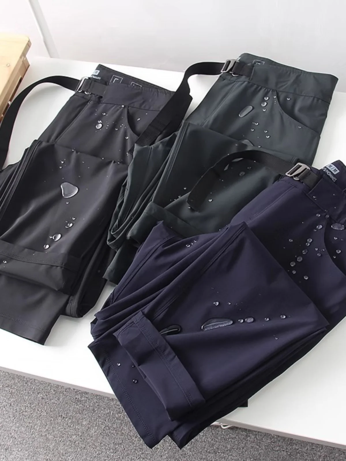 

Qui Dry Breathable Outdoor Men's Summer Casual Pants Straight Leg Long Trousers Faionable Harem Pants Youth Active Sle