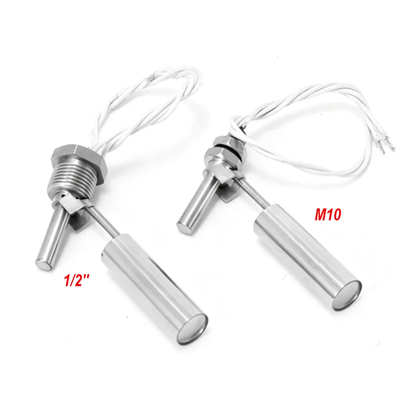 1PC SUS304 SUS316 Duckbill Float Switch Thread 1/2′′(DN15) / M10 Side Mount Liquid Level Sensor Water Level Controller 110V 220V