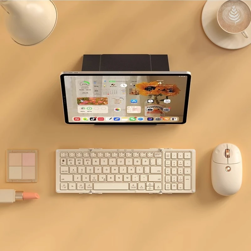 BOW Klapptastatur, maßgeschneidert, Bluetooth, kabellos, tragbar und kompakt, Mini, geeignet für Büro, Tippen, Tablet, Laptop, praktisch