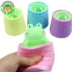 Squeeze Well Frog Cup antiestrés para niños, juguetes Kawaii divertidos, descompresión, Fidget, sensorial, alivio del estrés, regalo