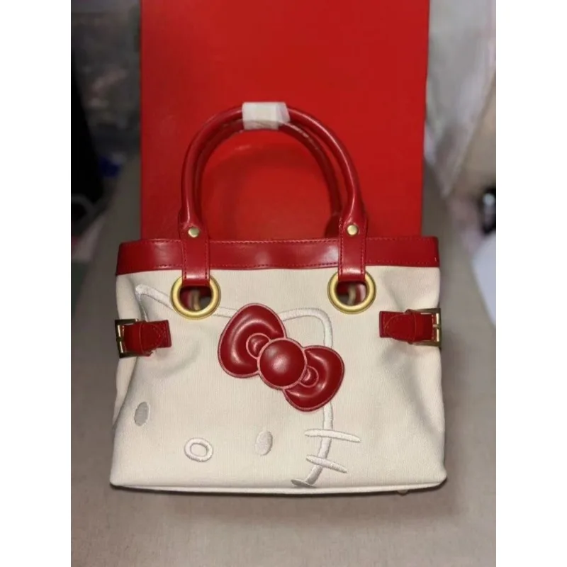 Baru Kawaii Hello Kitty Kartun Wanita Y2k Tas Kanvas Kapasitas Besar Tas Tote Peluches Bahu Bolsas Para Mujeres Hadiah Mochilas