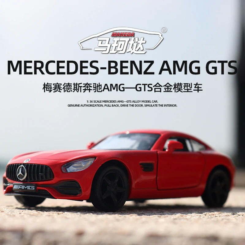 1:36 Mercedes Benz Amg Gts Diecast Automodel Supercartoy Voertuigen Trekken Legering Metaal Hoge Simulatie Terug Voor Inzamelingsgeschenk F332