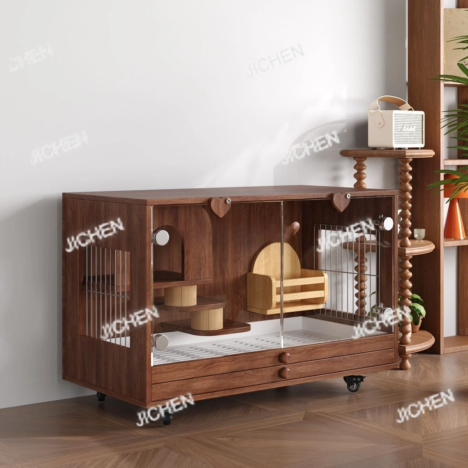 

Rabbit cage large indoor double tray anti-spray urine pet guinea pig rabbit villa dog cage