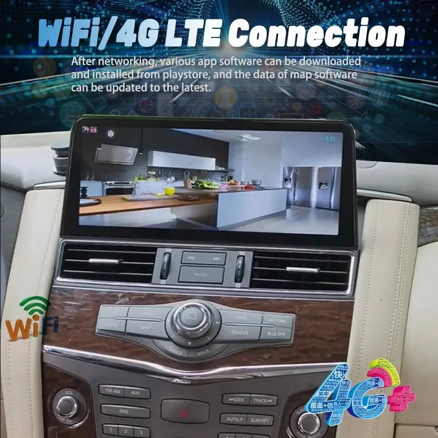 For Nissan Patrol y62 2010-2020 QX80 QX56 Armada CarPlay Navigation Stereo Car Radio Multimedia Player Head Unit GPS 12.3inch