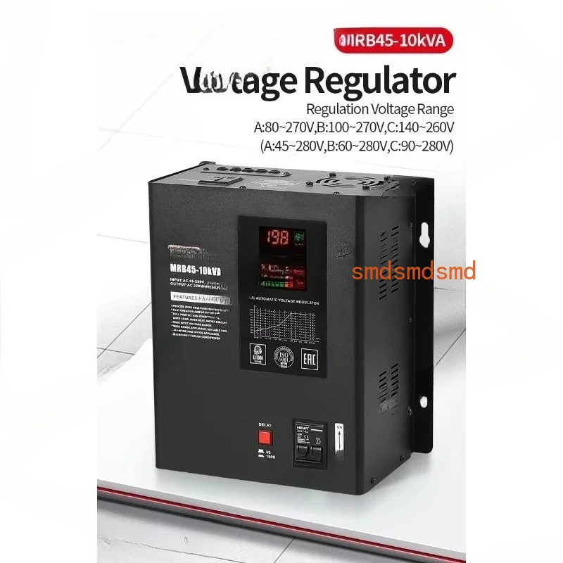 Suspended 10KVA Ultra Wide Input 45/90-280 V/100/140-270V AC Automatic Voltage Regulator Stabilizer 220V 8KW 10KW 50Hz 60Hz