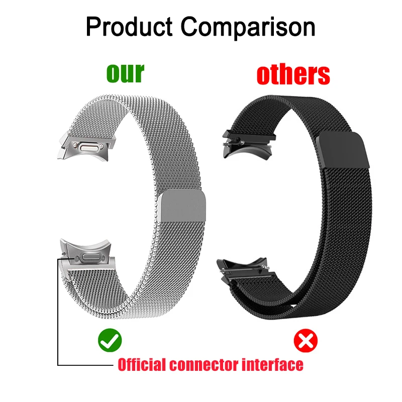 Milanese Loop band For Samsung Galaxy Watch 6 5 4 40mm 44mm/5 pro Metal Bracelet Galaxy Watch 4 6 Classic 47 43 42 46 mm Strap image 2