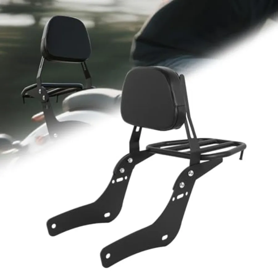 

Sissy Bar for 2021-2025 2026 Rebel 1100 CMX1100, Steel Motorcycle Rear Passenger Backrest with Luggage Rack, Black