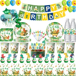 Dinosaur Birthday Party Decor Dinosaur Tableware Tablecloth Plate Balloon Jungle Safari Baby Shower Kids Gifts Party Supplies