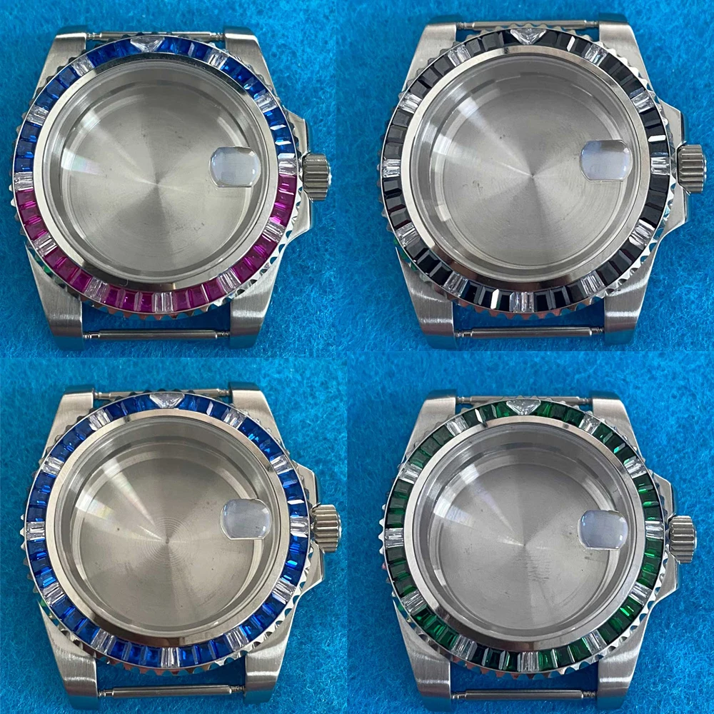 NH35 Case 40mm, Crystal Bezle Steel Sapphire Glass Watch Case for NH35A NH36 Movement Waterproof Watch Shell Fit 29- 28.5mm Dial