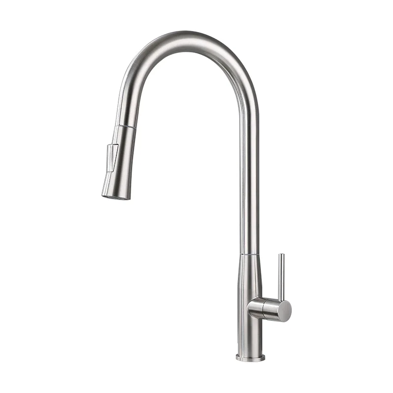 

SK8639 Kitchen Single Cold Pulling Faucet Stainless Steel Material Scalable Faucet
