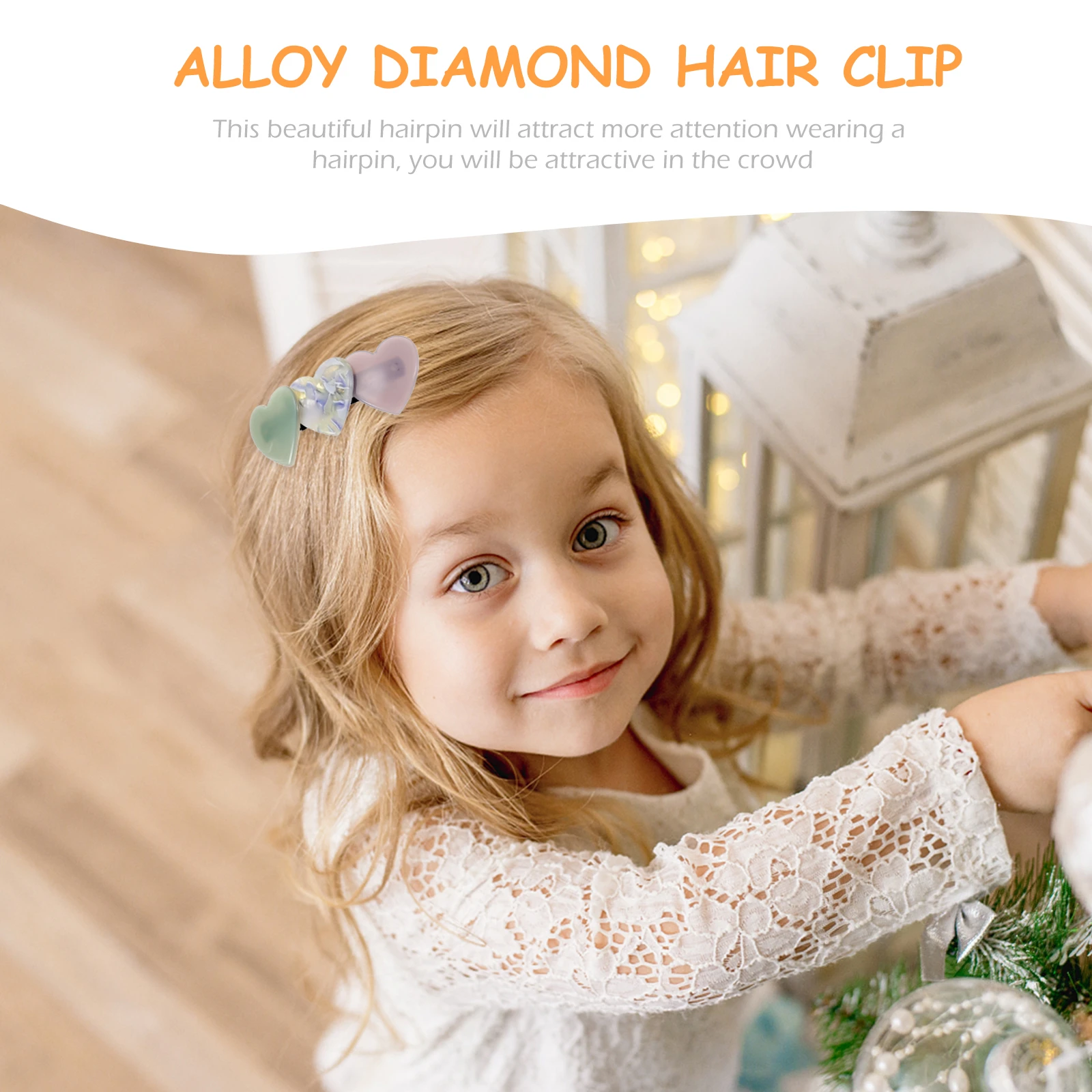 

3Pcs Love Heart Hairpins Beautiful Appearance Attractive Gift Friends Spring Hair Clip Hair Clips Clip Barrette