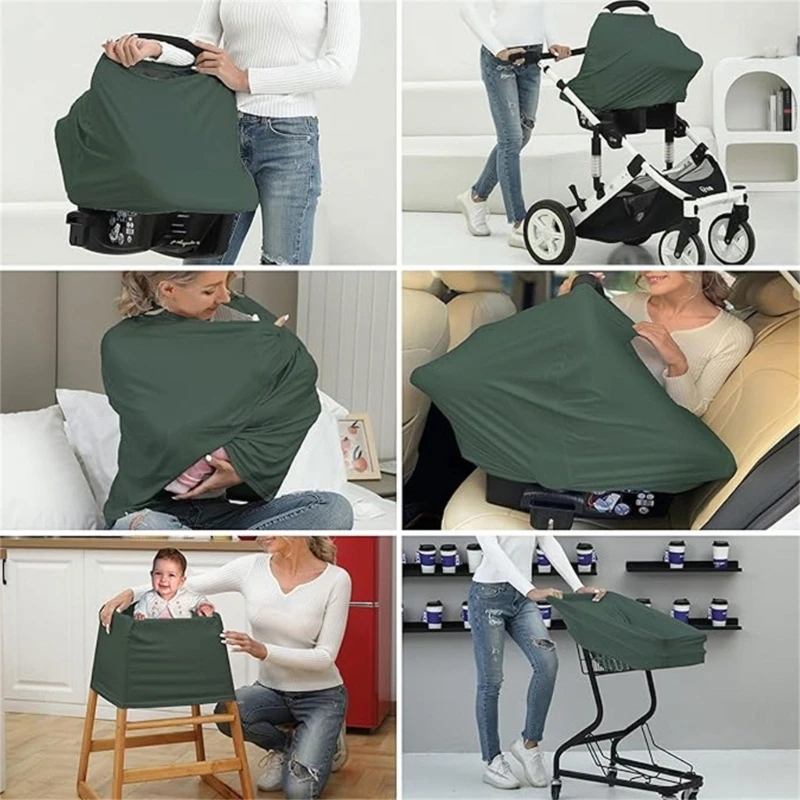 

Baby Breastfeeding Towel Nursing Cover Carseat Canopy Lightweight & Breathable Designing for Mom Feeding Essential A2UB