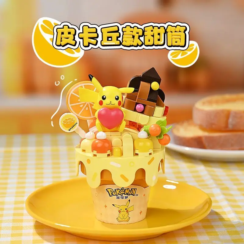 Новая серия мороженого Keeppley Pokémon, строительный блок, игрушка Пикачу Бульбазавр, настольный орнамент, модель, развивающие детские подарки