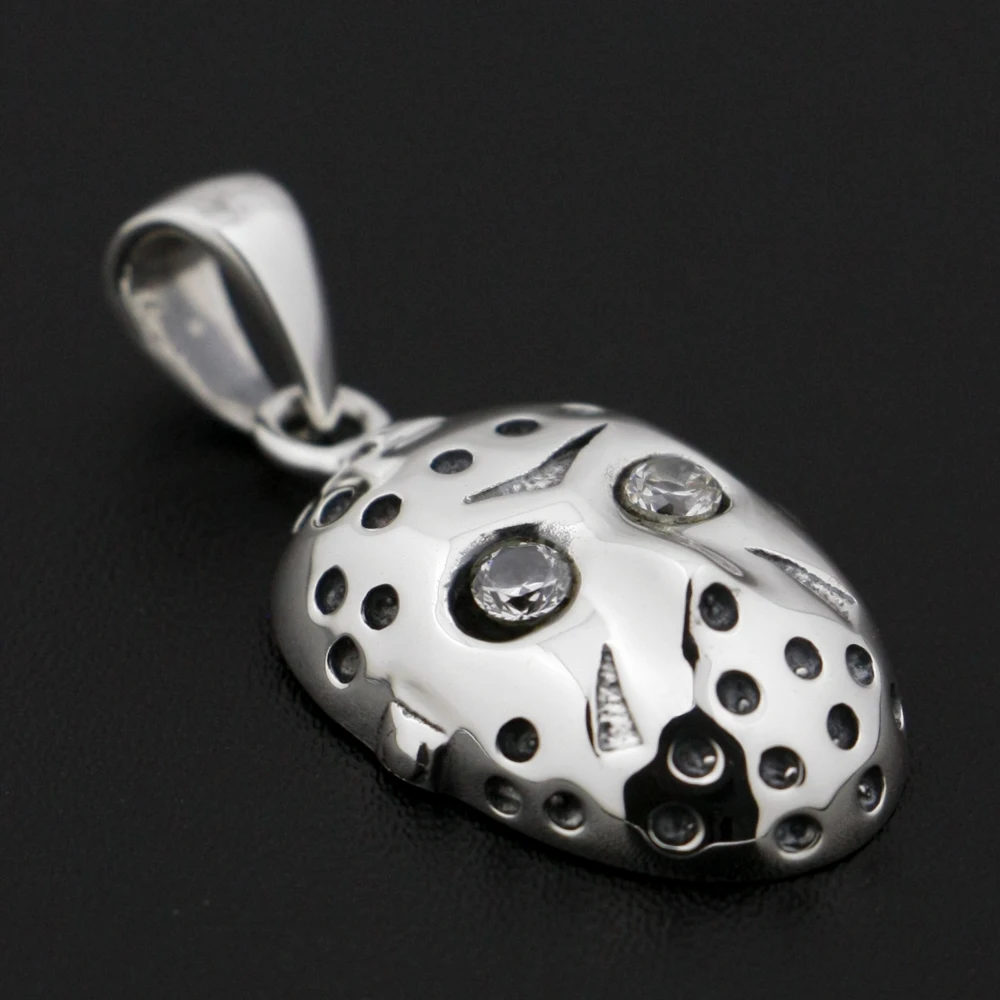 الأبيض تشيكوسلوفاكيا عيون 925 الفضة الاسترليني هالوين JS هوكي قلادة 8C009 #3