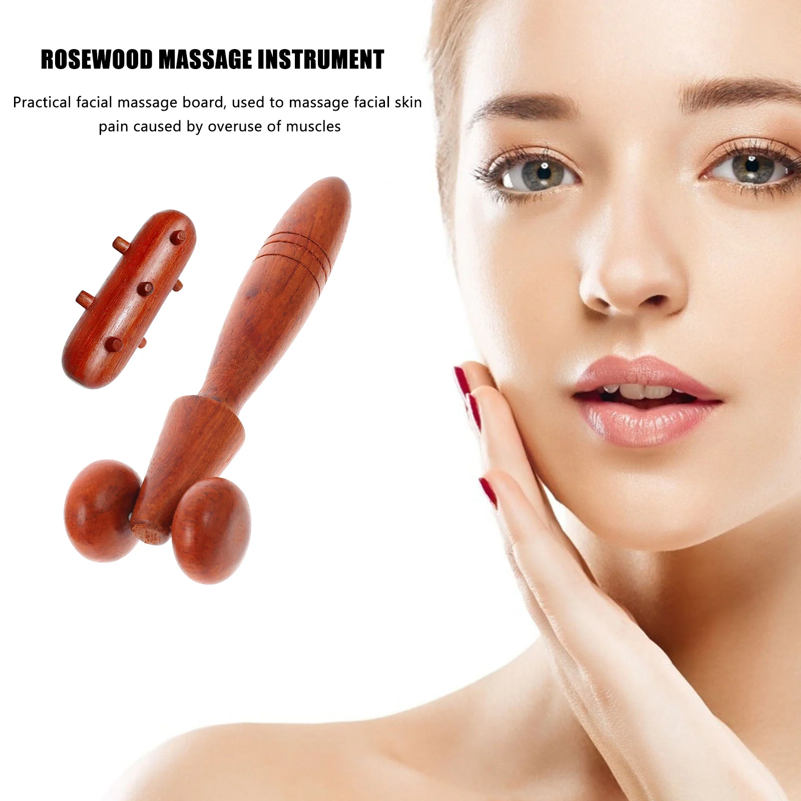 

2Pcs Wooden Body Muscle Massager Sticks Practical Manual Massager for Blood Circulation Fatigue Relief Dark Red
