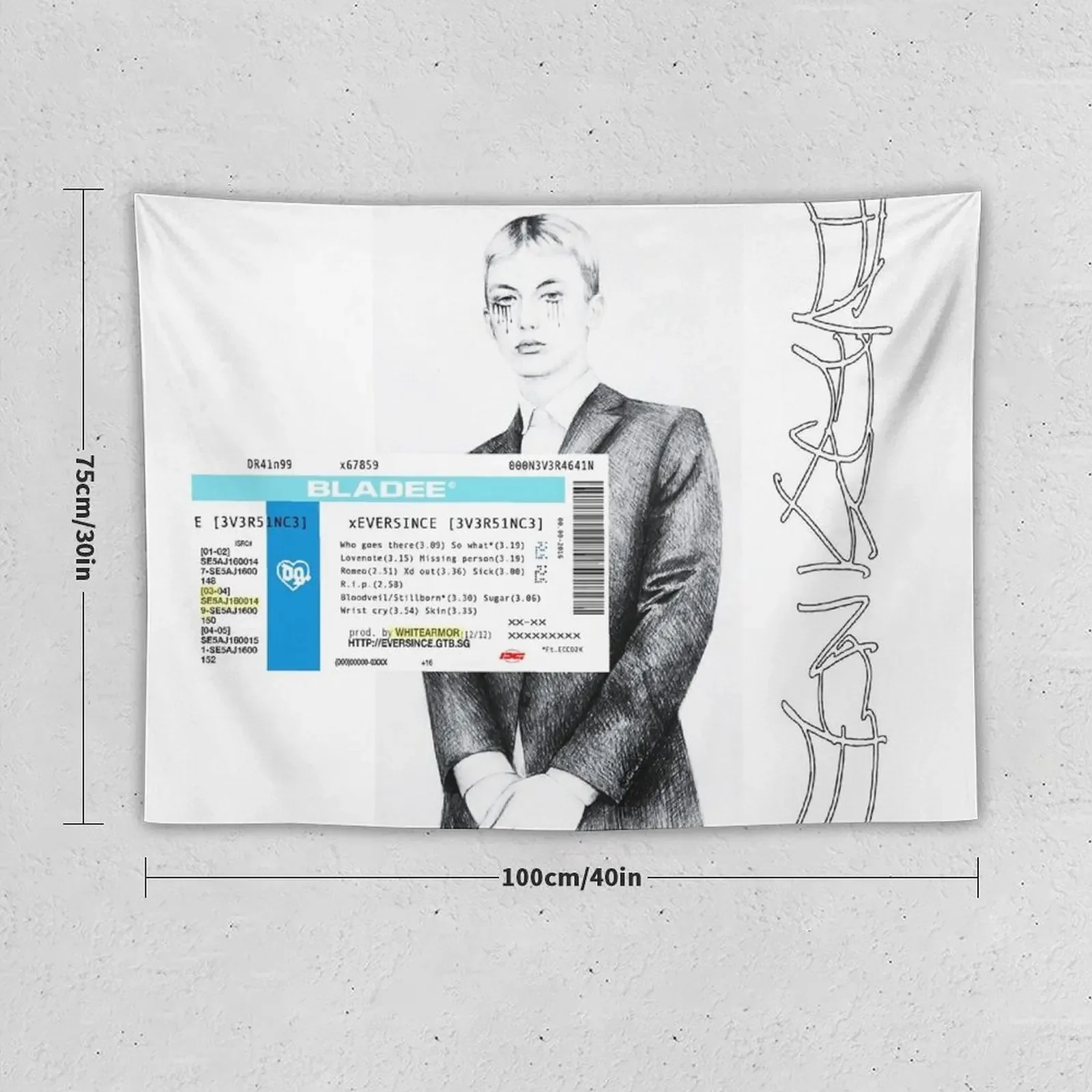 Eversince Bladee HQ Album Cover Tapestry Room Aesthetic Decoration For Bedroom Decoration Bedroom Tapestry