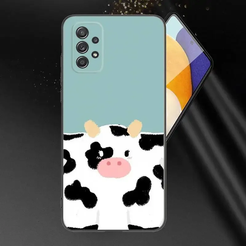 Dairy Cattle Cow Speckle Phone Case For Samsung A91 80 70 53 42 32 30 20 A50 30S 50S 21S 20S A20E Black Phone Case