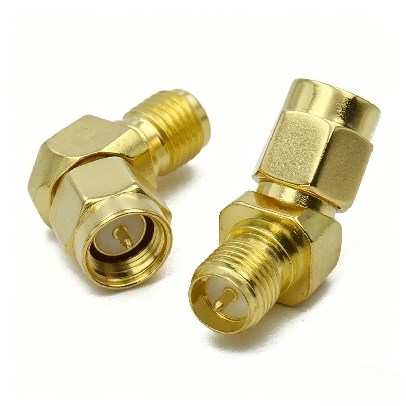 SMA Right Angle Adapter SMA Male to Female 90 Degree RF Coaxial Connector 50 Ohm for Antenna