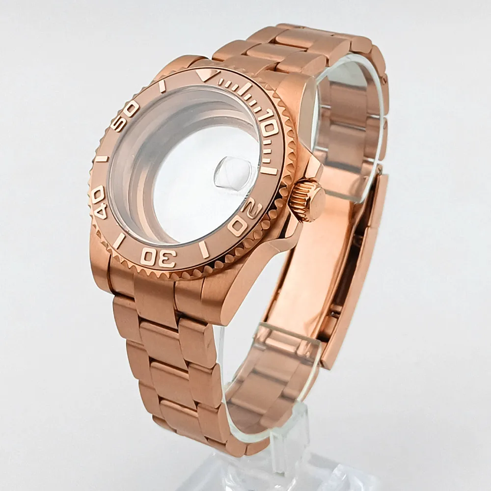 

Rose gold diameter 40.5mm fit NH35/36 movement SUB case waterproof sapphire glass high-quality ceramic bezel watch accessories