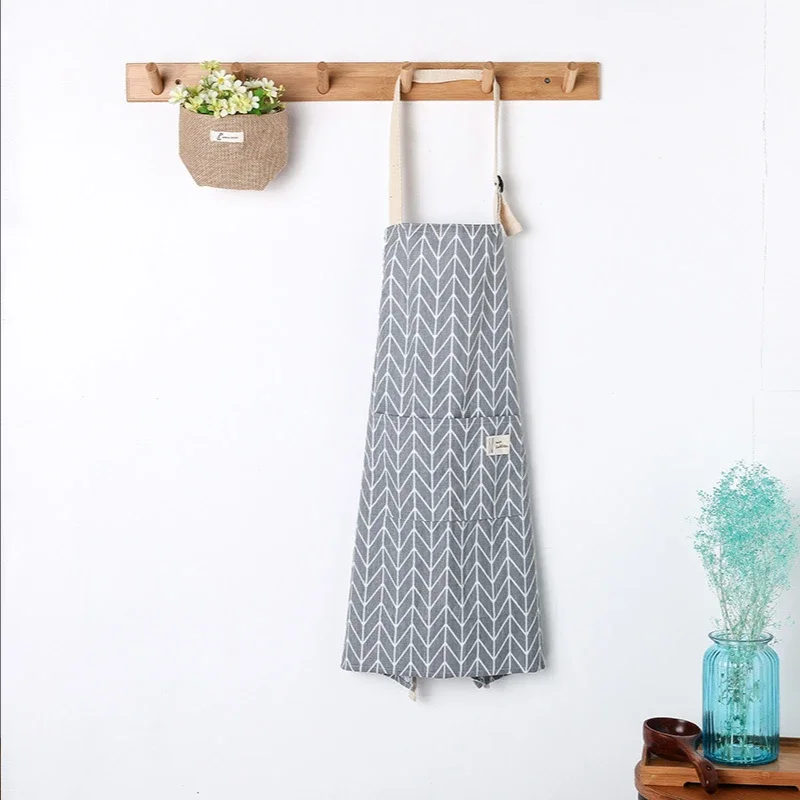 New Hot Fashion Lady Women Men Adjustable Cotton Linen High-grade Kitchen Apron For Cooking Baking Restaurant Pinafore