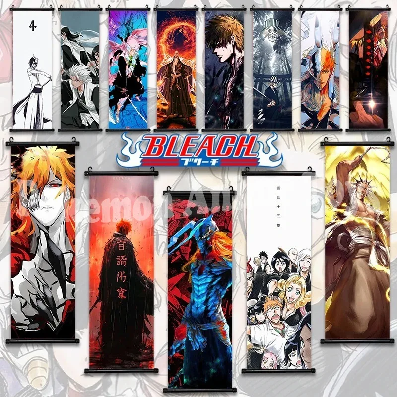 Hanging Painting Bleach Wall Artwork Kurosaki Ichigo Pictures Scroll Print Canvas Japanese Anime Poster Home Decor Living Room