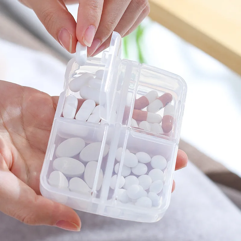 4/8 Grids Portable Travel Small Mini Pill Box Small Boxex Carry PillBox Sealed Storage Boxex Small Box Pills Organizer Case