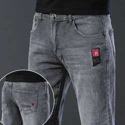 2024 Men's Fashion and Casual New Four Seasons Lightweight Long Pants Men's denim pants Straight leg pants Elastic jeans