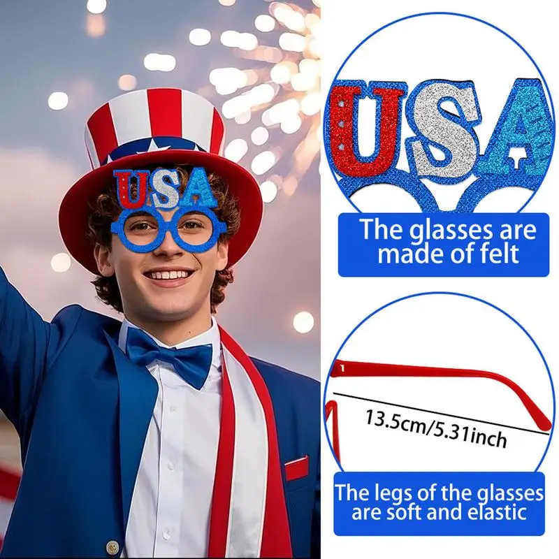 

July 4th Glasses Patriotic Themed Sunglasses 9 Pair Costume For Independence Day Parades Backyard Barbecues Beach Viewing Pool
