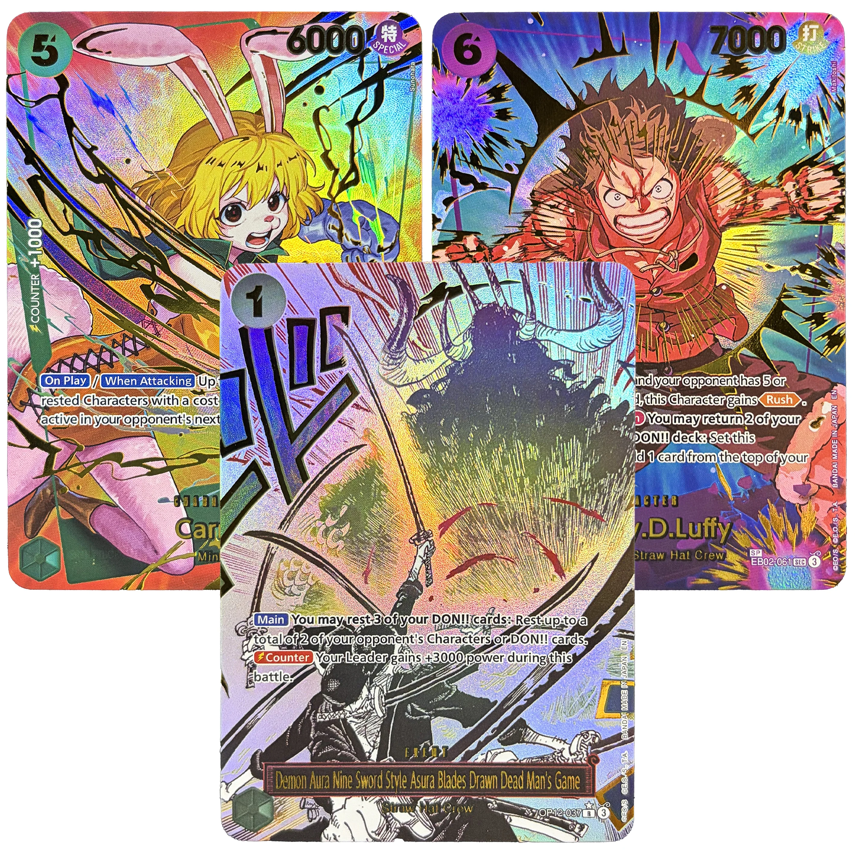 One Piece TCG Proxy Card Set Carrot Luffy High-Quality Holo Foil Rare Collection Cards for Deck Building Trading & Display Gifts