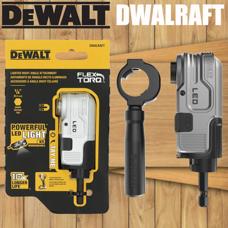 DEWALT DWALRAFT Right Angle LED Attachment - Precision Lighting For Tight Spaces & Impact-Ready Tool Accessories