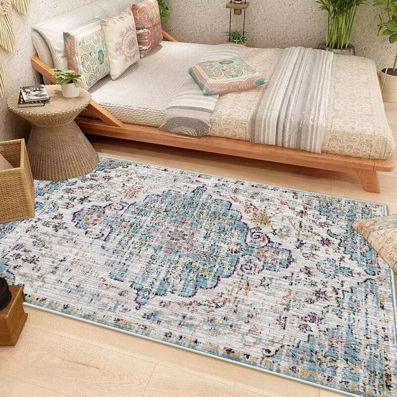 

Light Luxury Boho Decorative Rug for Living Room Decoration Home Bohemian Bedroom Carpet Washable Large Rug Persian Floor Mats