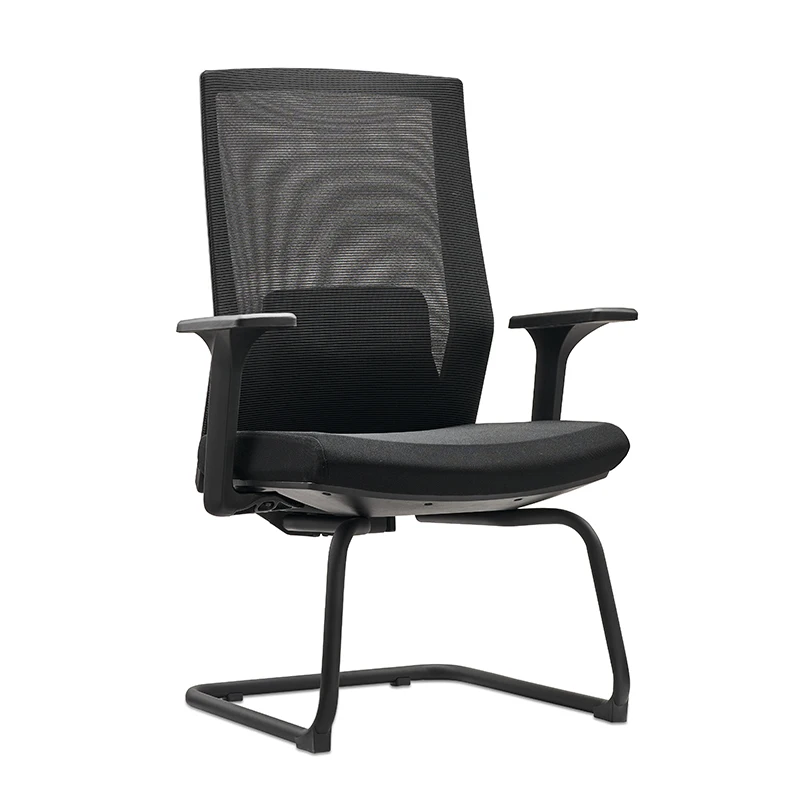 

Black Mesh Game Chair Reception Guest Visitor Waiting Room Office Chairs Without Casters