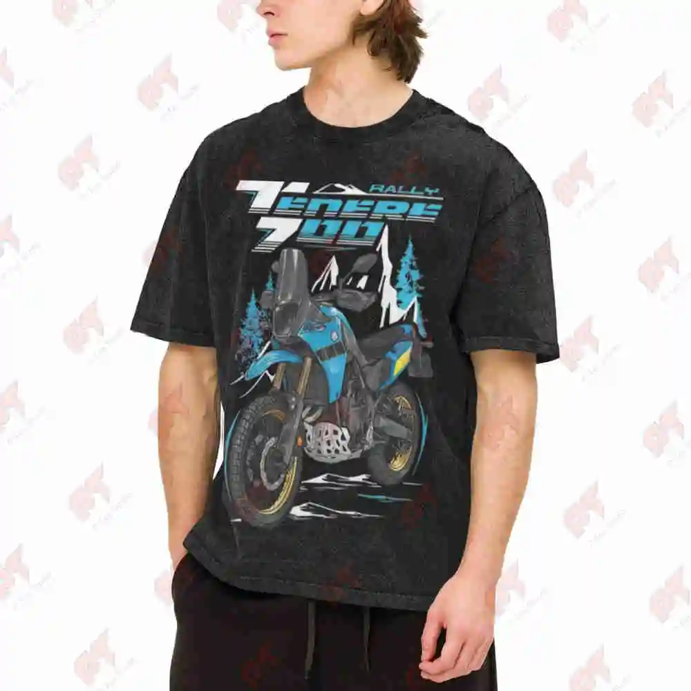 Tenere 700 Rally 2025 Vintage Washed Tee Pure Cotton T-Shirt