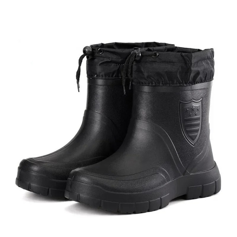 2025 Men's Snow Boots Outdoor Waterproof Fishing Winter Warm Ankle Boots for Men Thick Sole Non-slip Zapatillas Para Hombre Male
