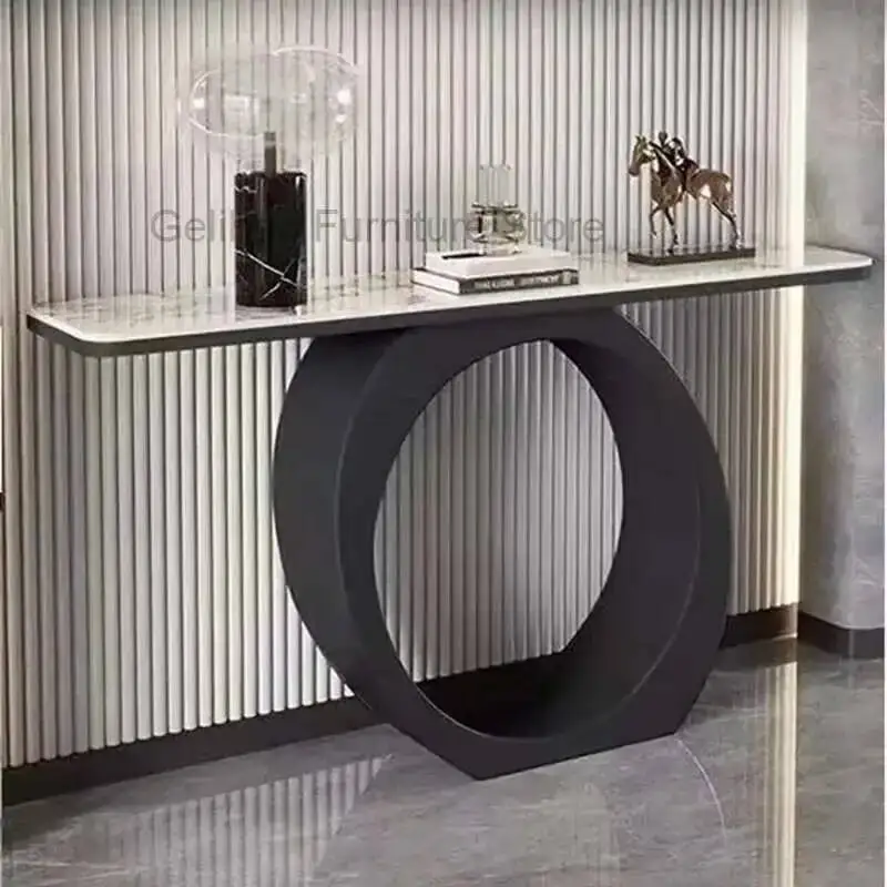 

Trendy Modern Table Entrance Marble Console Luxury Minimalist Console Table Aesthetic Glamour Tavolo Soggiorno Home Furniture