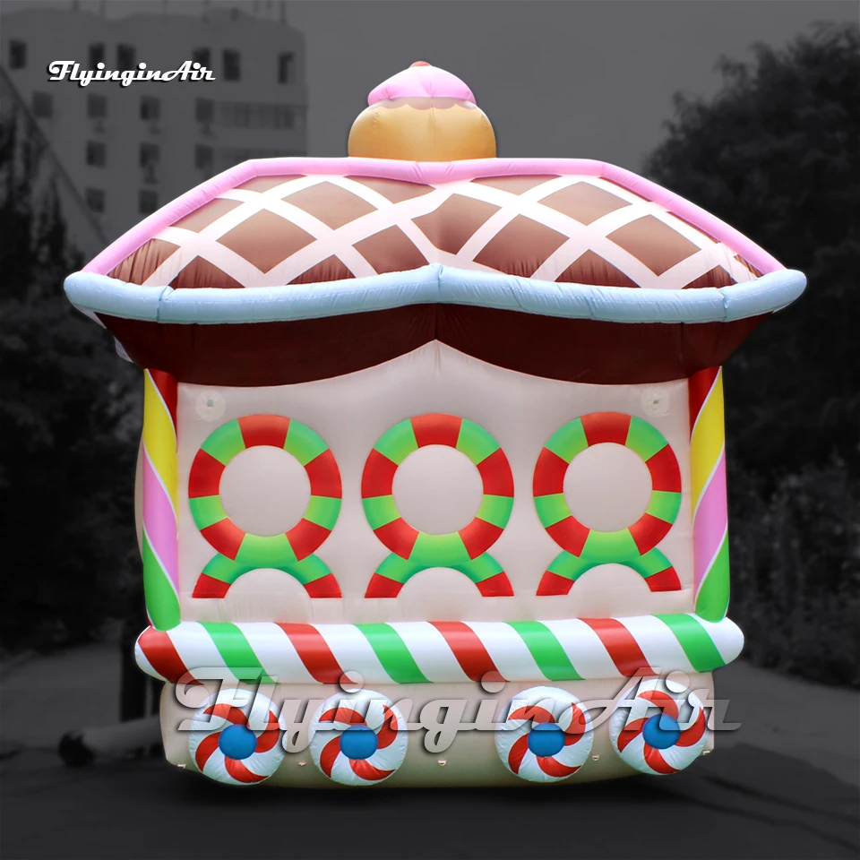 

Outdoor Large Sweet Advertising Inflatable Christmas Train Replica For Xmas And New Year Promotion Event