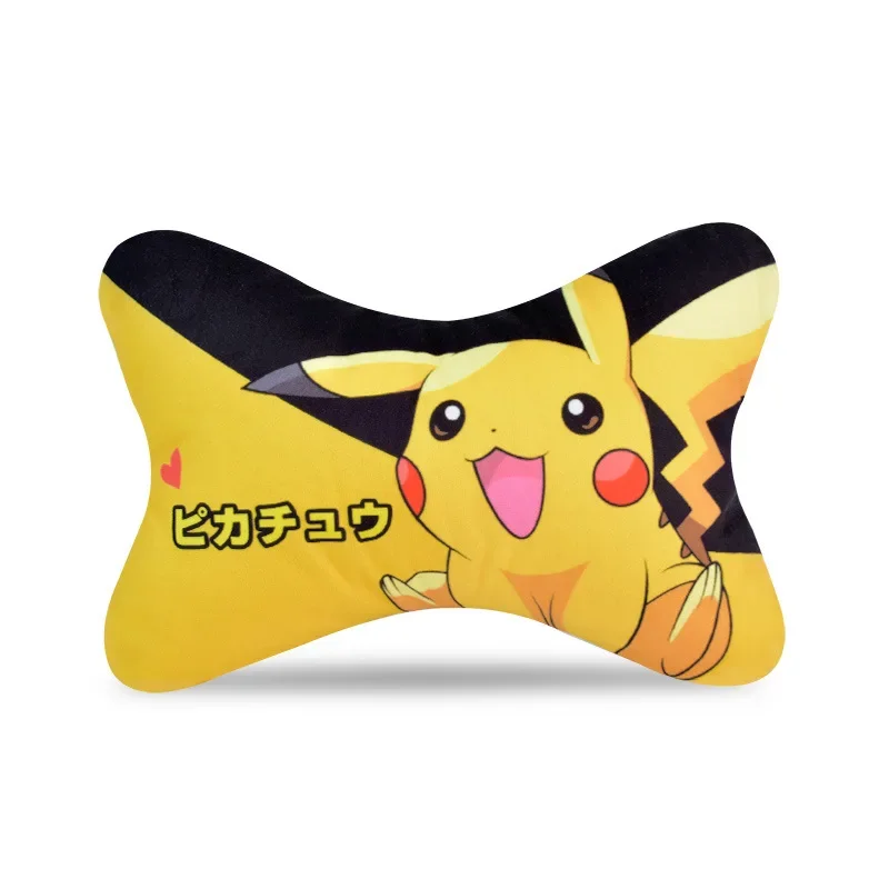 Pokemon Pikachu Car Neck Pillow Anime Cartoon Automotive Interior Accessories Headrest For Head Pain Relief Universal Car Pillow