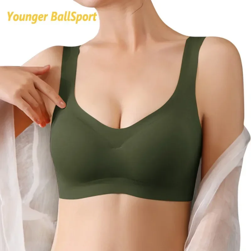 2024 Seamless Sports Bra Women Padded Push Up Sports Yoga Tank Top Shockproof Plus Size Gym Workout Bra U Back Sports Vest 3XL