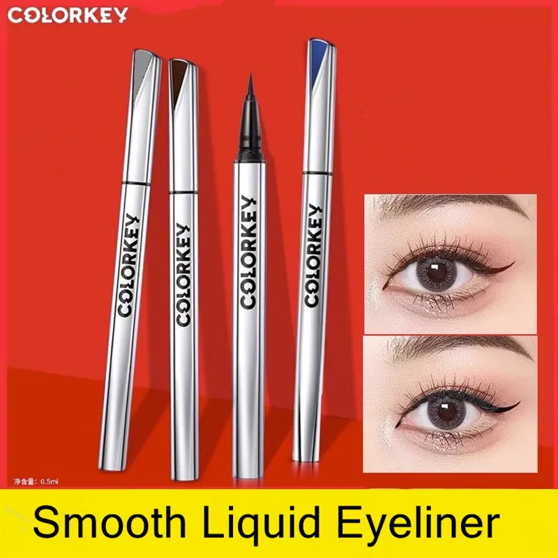 Colorkey Zwarte Vloeibare Eyeliner Potlood Waterdicht 24 Uur Langdurige Wilde Ogen Make-Up Gladde Eyeliner Pen