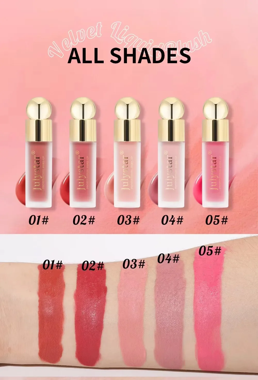 New Liquid Cheek Blush Facial Nourishing Blusher Gel Cream Multi-purpose For Eyes Lips Makeup Blush Stick Cosmetics With Sponge - Image 4