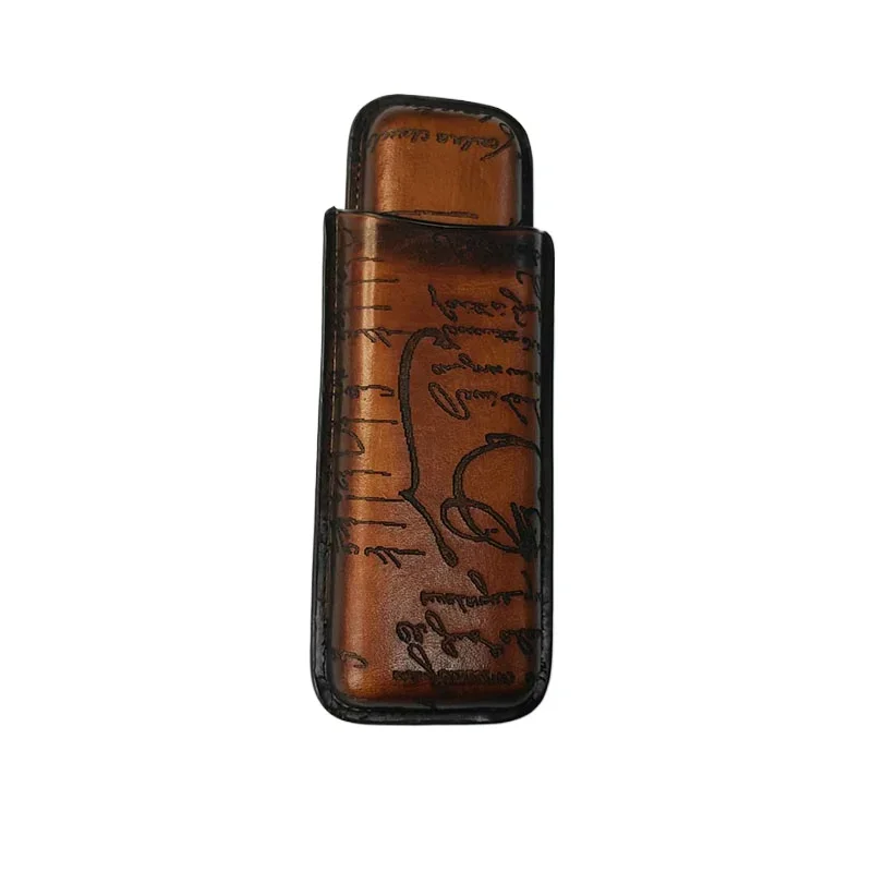 Estuche de tabaco de tubo de lujo, estuche de cuero portátil para puros, Humidor de puros, soporte de 2/3 tubos, caja de almacenamiento de