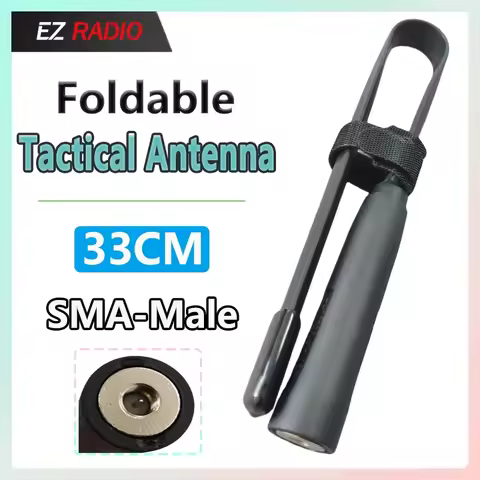Walkie Talkie Folding Tactical Antenna SMA-M Male VHF UHF 33cm/13in For TYT MD390 ICOM Yaesu Vertex VX-7R PX-2R UV-985 Radio
