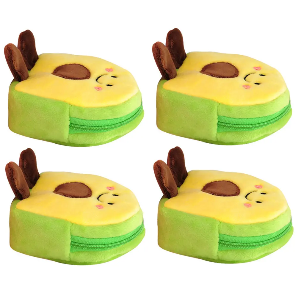 

Набор из 4 кошельков для монет с дизайном авокадо, изысканное исполнение, портативный мини-кошелек для наличных, ключей, салфеток, помады