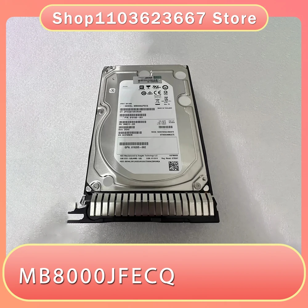 

Для HP 819201 -B21 820032 -001 8T SAS 12G 3,5-дюймовый серверный жесткий диск MB8000JFECQ