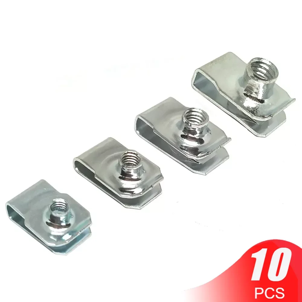 10 pz M4/M5/M6/M8 Auto 65Mn acciaio tipo U clip con filettatura 8mm 5mm 6mm 4mm dadi Reed Q312 per Auto moto Scooter ATV ciclomotore