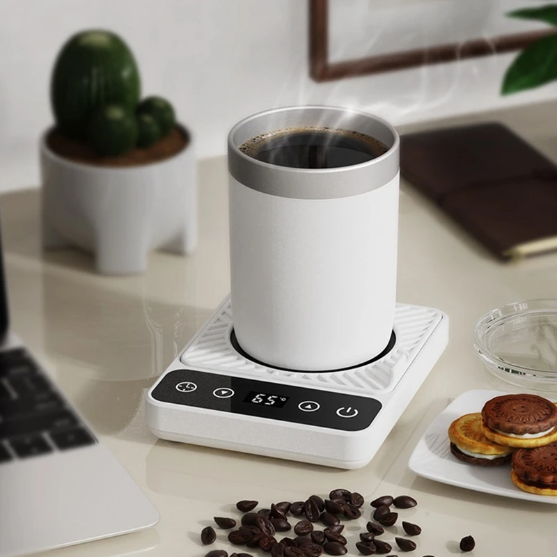 Aquecedor de xícara de café ABBN, aquecedor elétrico inteligente de xícara de café, ajuste de temperatura de 9 níveis, plugue americano
