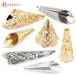 18K Gold Color Brass Long Beads Caps High Quality Diy Jewelry Making Supplies Necklace Earrings Accessories for Women
