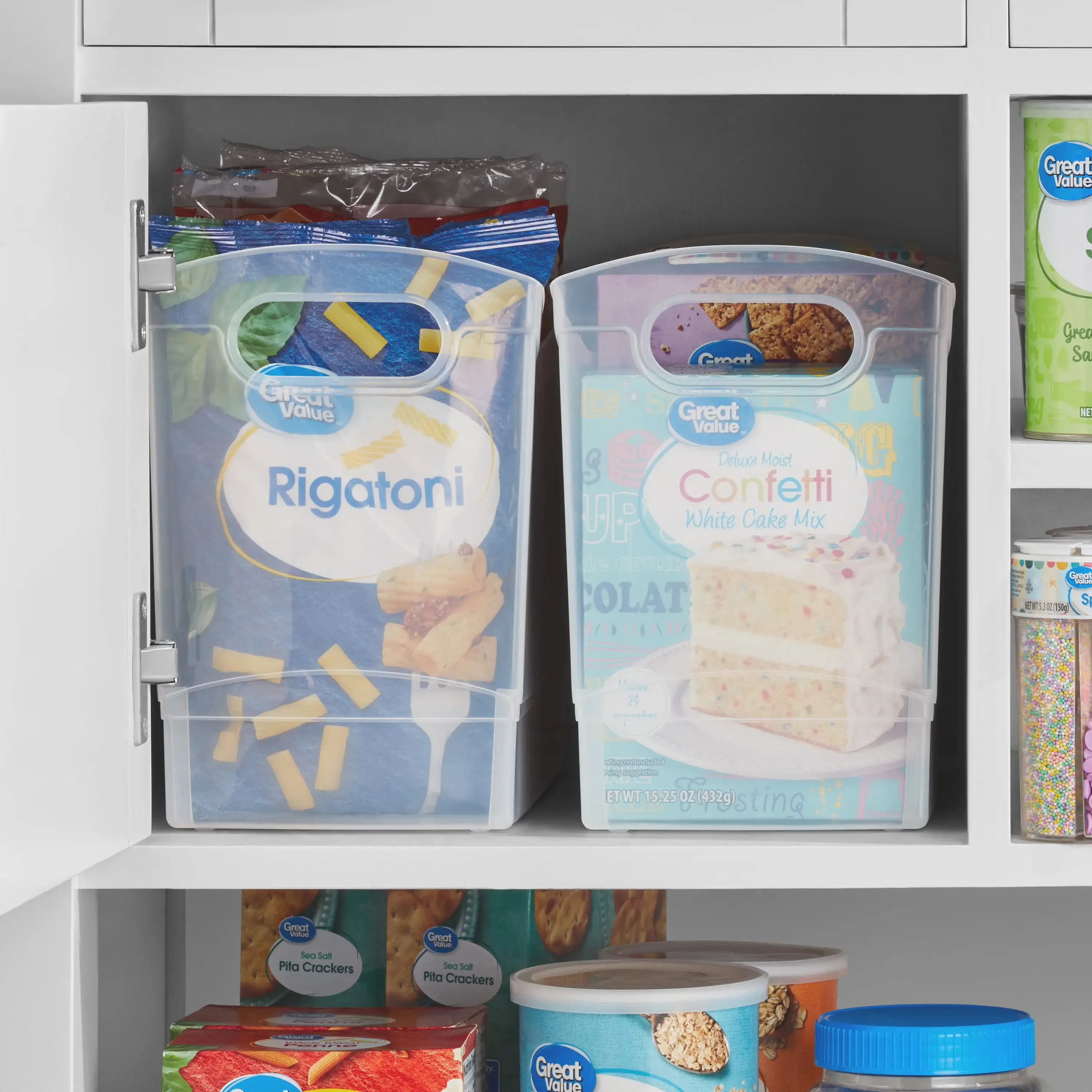 (2 Pack) Plastic Multipurpose Storage Bins 12 Quart Narrow Rectangular with Handles, Clear, Durable