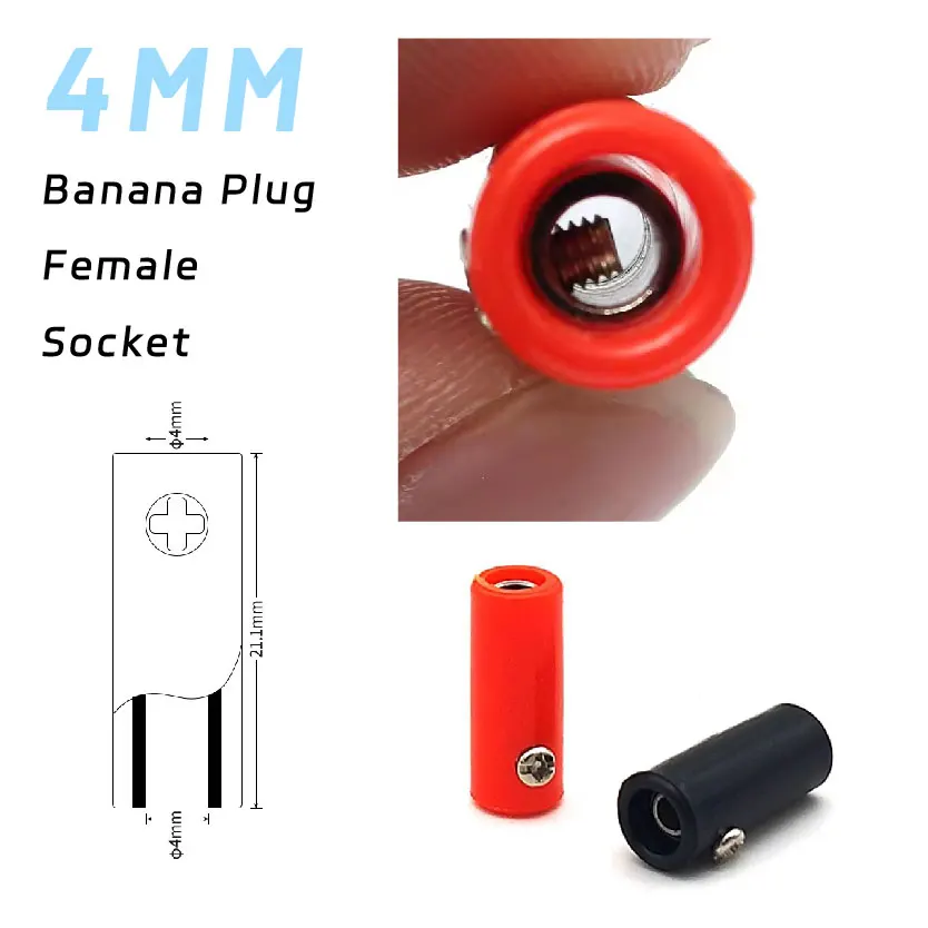 Adapter Extender Insulated Connector for Speaker Wire Test Leads 4mm Banana Plug Coupler Female Barrel